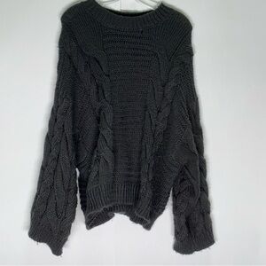 Chunky grey knit sweater